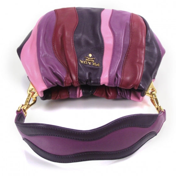 Prada Nappa Trembled Blossoms Stripes Crossbody Ibisco Viola 5 of 9