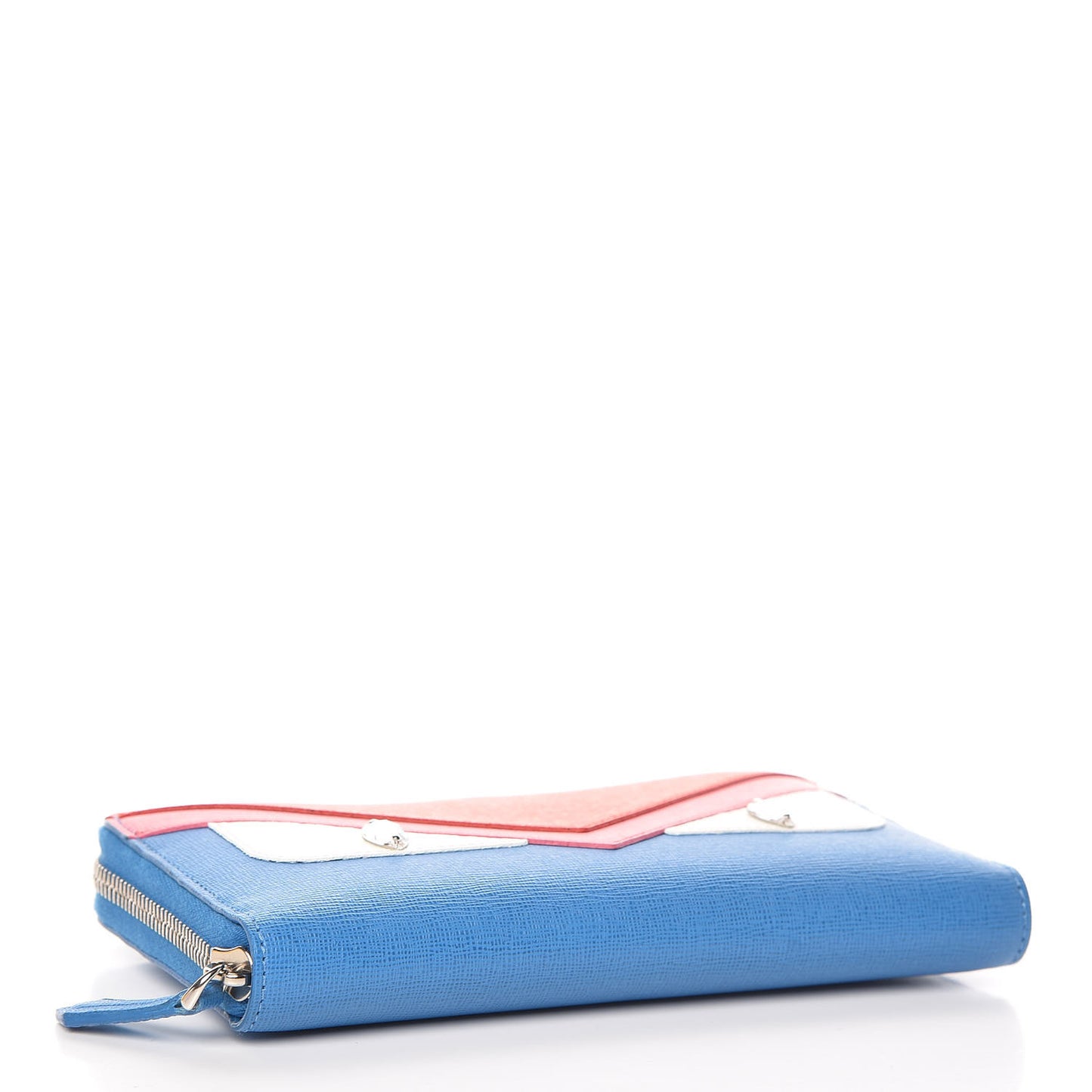 Vitello Elite Crystal Eye Monster Zip Around Wallet Royal Blue Papavero Multicolor