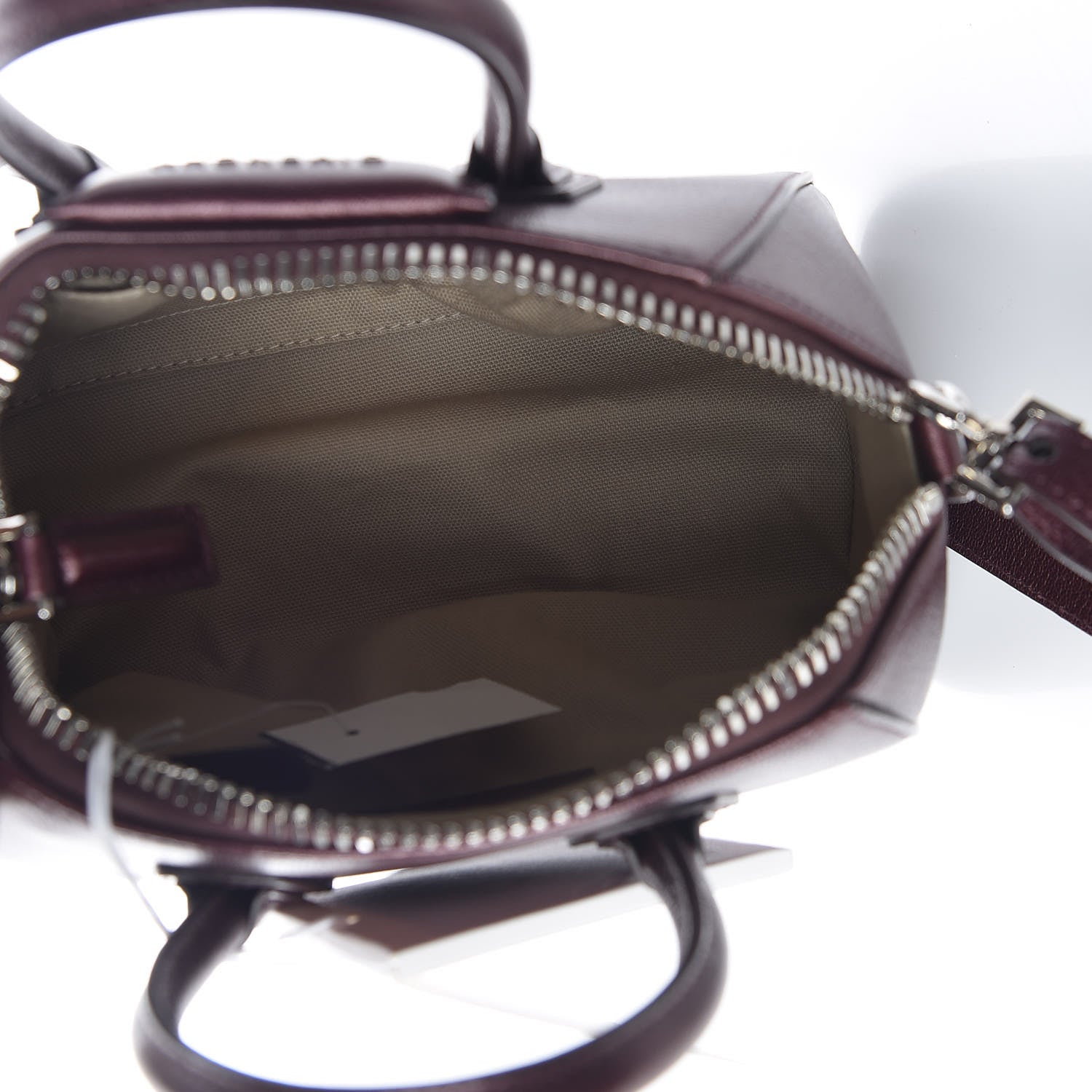 Givenchy Metallic Calfskin Mini Antigona Wine 5 of 10