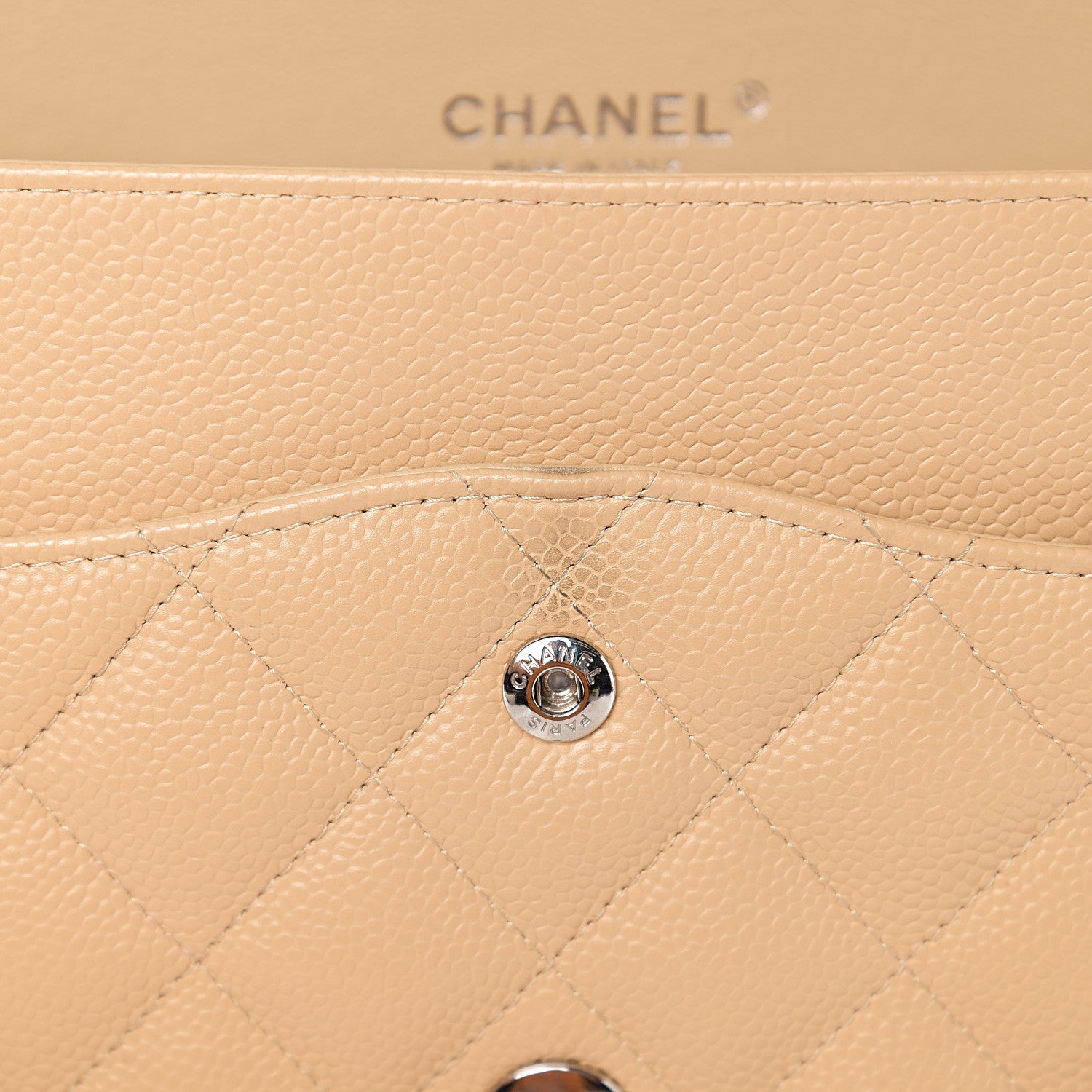 Chanel Caviar Quilted Jumbo Double Flap Beige Clair 7 of 12