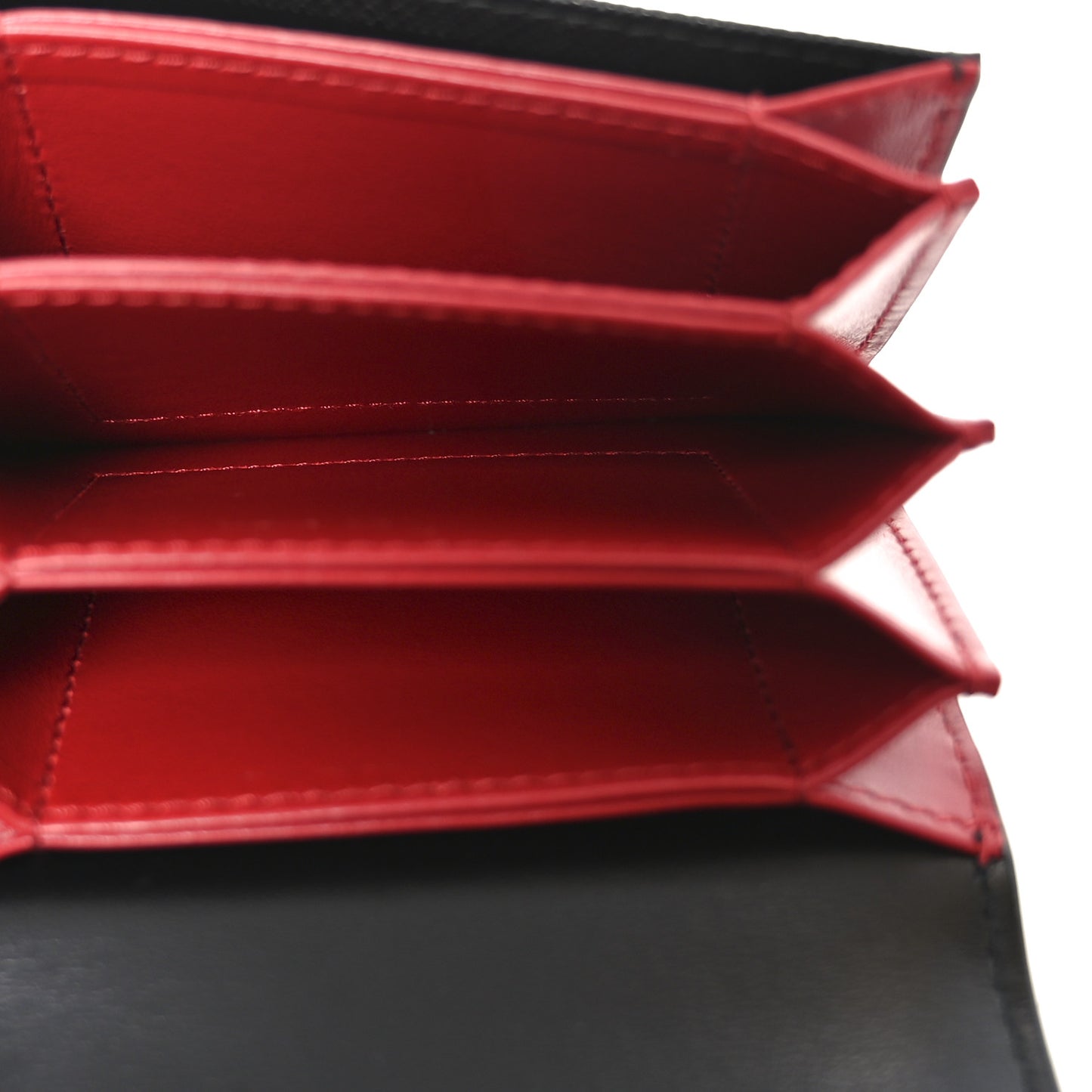 Saffiano Triangle Accordion Card Case with Chain Black