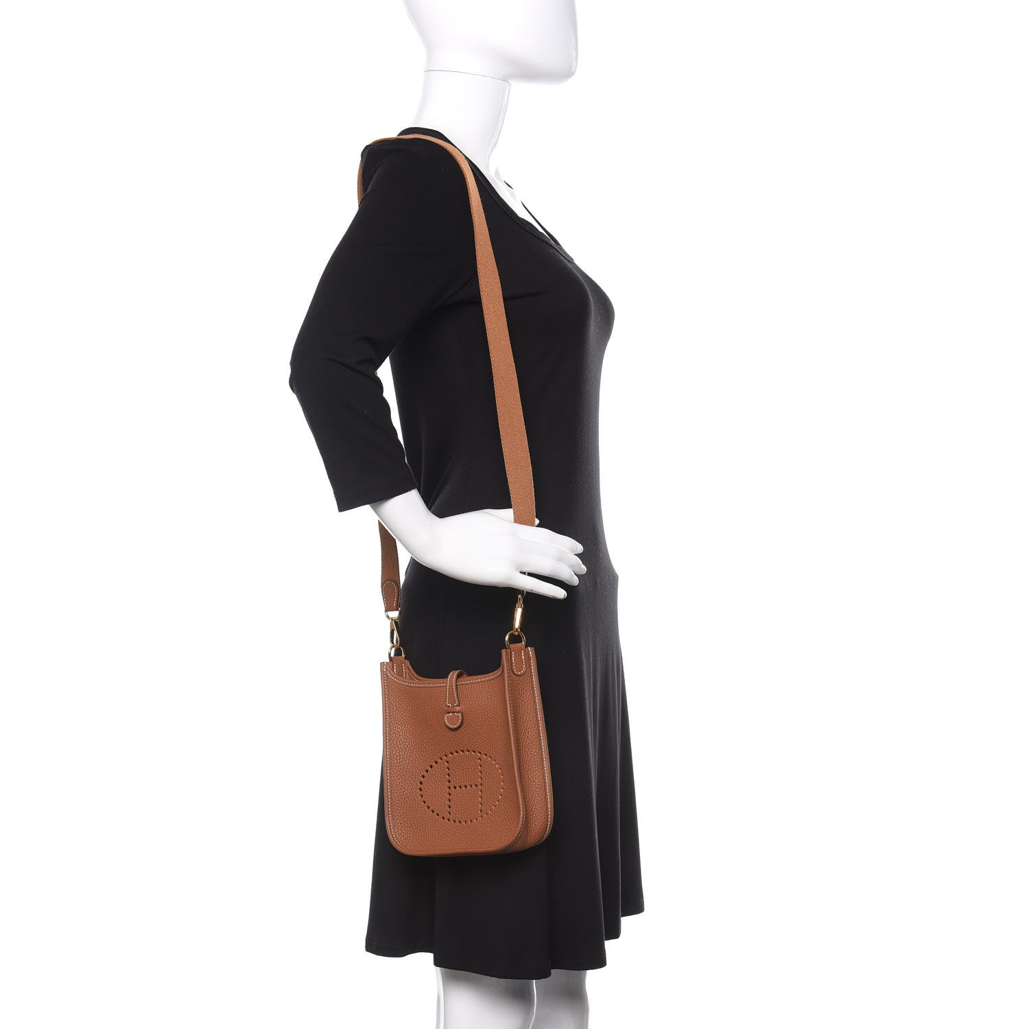 Hermes Taurillon Clemence Evelyne TPM Gold 2 of 11