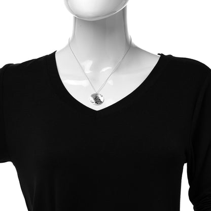 Tiffany Sterling Silver Notes Round Pendant Necklace 2 of 7