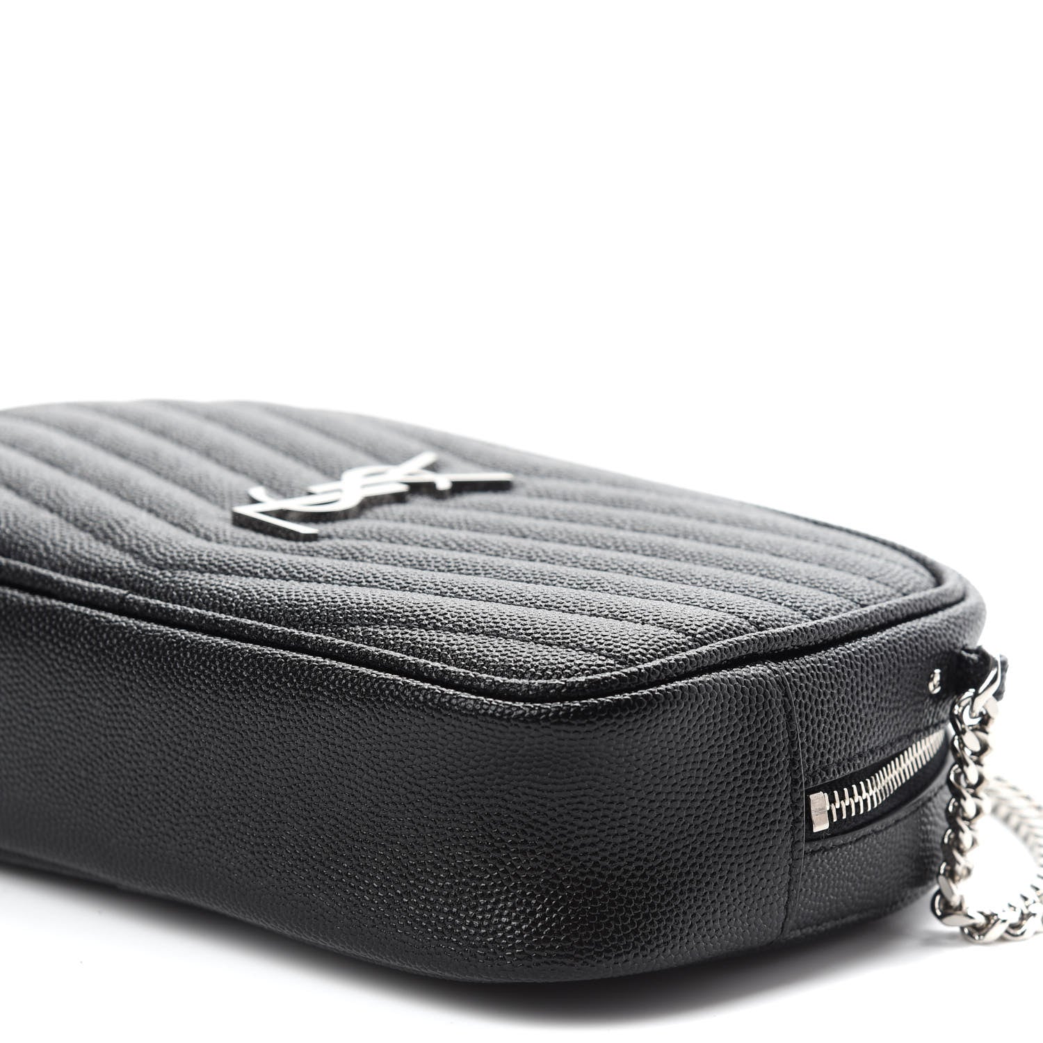 Saint Laurent Grain De Poudre Matelasse Monogram Mini Lou Camera Bag Black 9 of 9