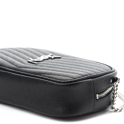 Saint Laurent Grain De Poudre Matelasse Monogram Mini Lou Camera Bag Black 9 of 9