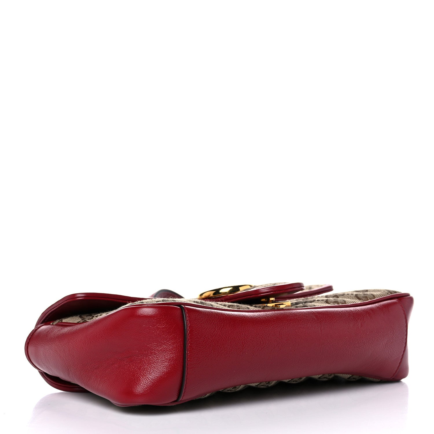 Gucci Monogram Azalea Calfskin Matelasse Diagonal Small GG Marmont Shoulder Bag Beige Ebony New Cherry Red 7 of 29