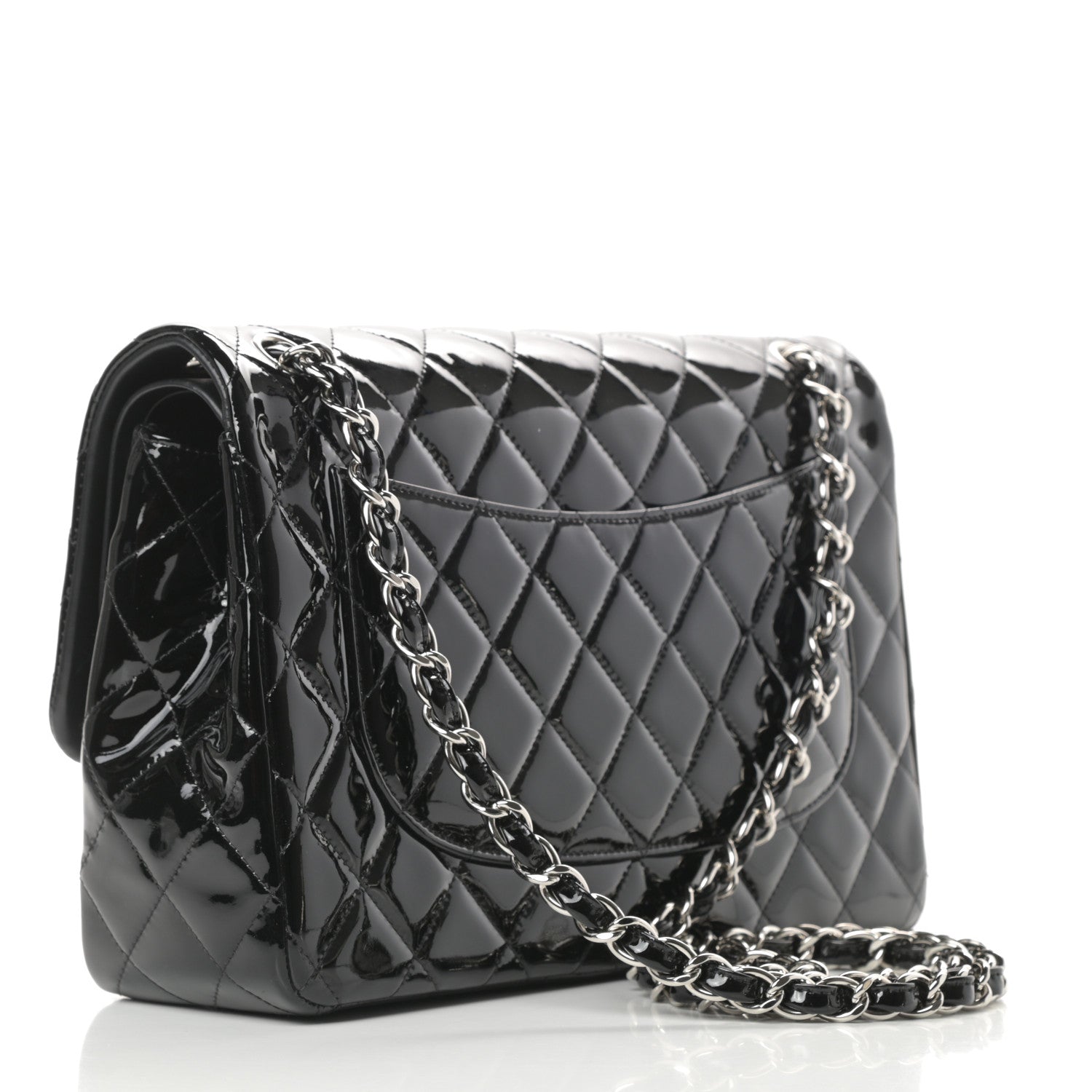 Chanel Patent Quilted Jumbo Double Flap Black 3 of 13