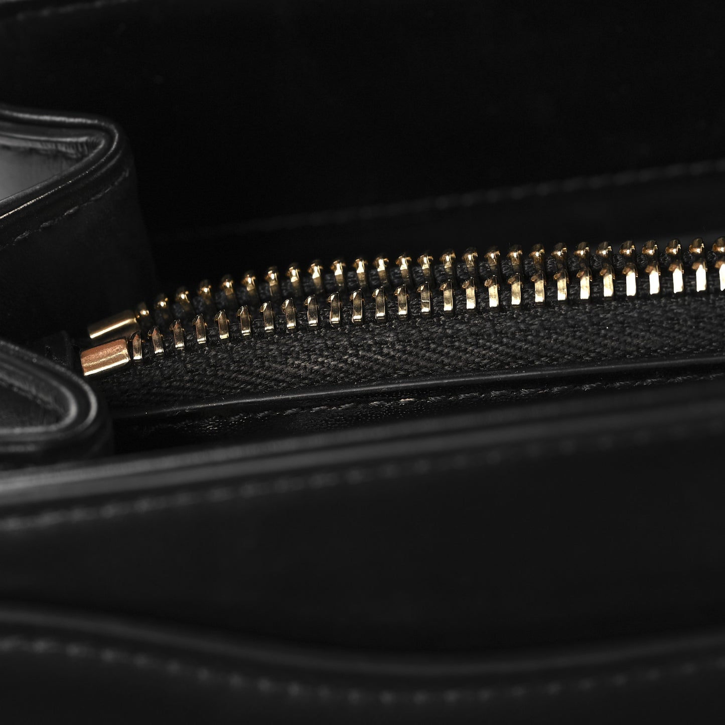 Satinated Calfskin Small 16 Top Handle Bag Black