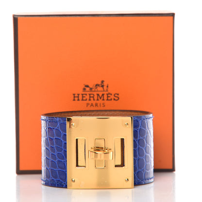 Hermes Shiny Alligator Kelly Dog Cuff Bleu Electrique 6 of 6