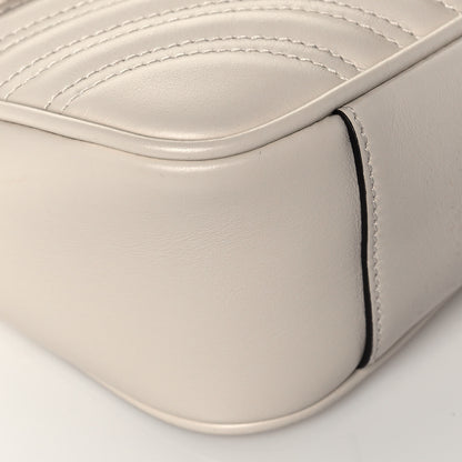 Gucci Calfskin Matelasse Small GG Marmont Shoulder Bag White 9 of 14