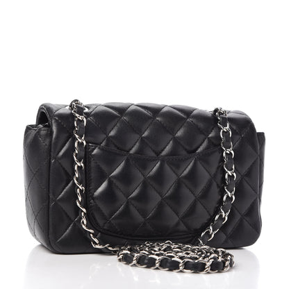 Chanel Lambskin Quilted Mini Rectangular Flap Black 3 of 10