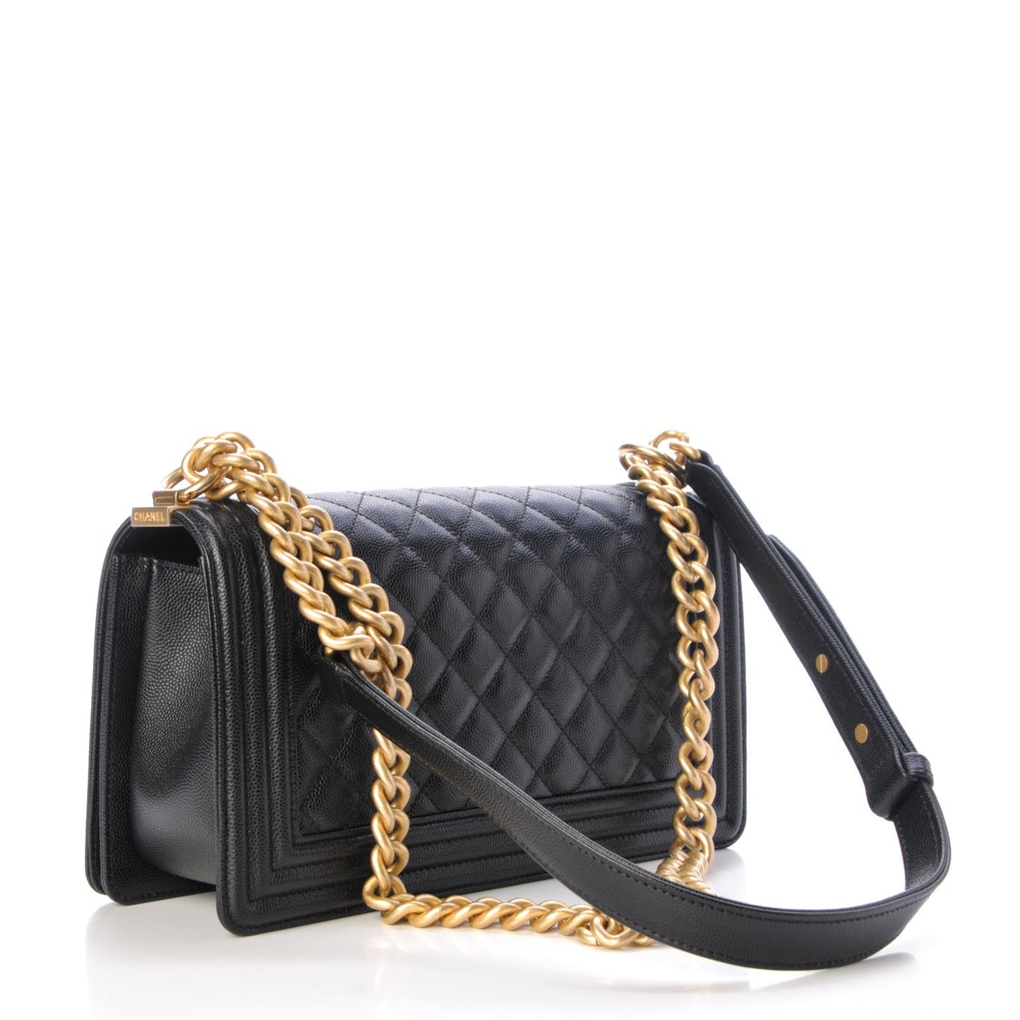 Caviar Quilted Medium Boy Flap Black