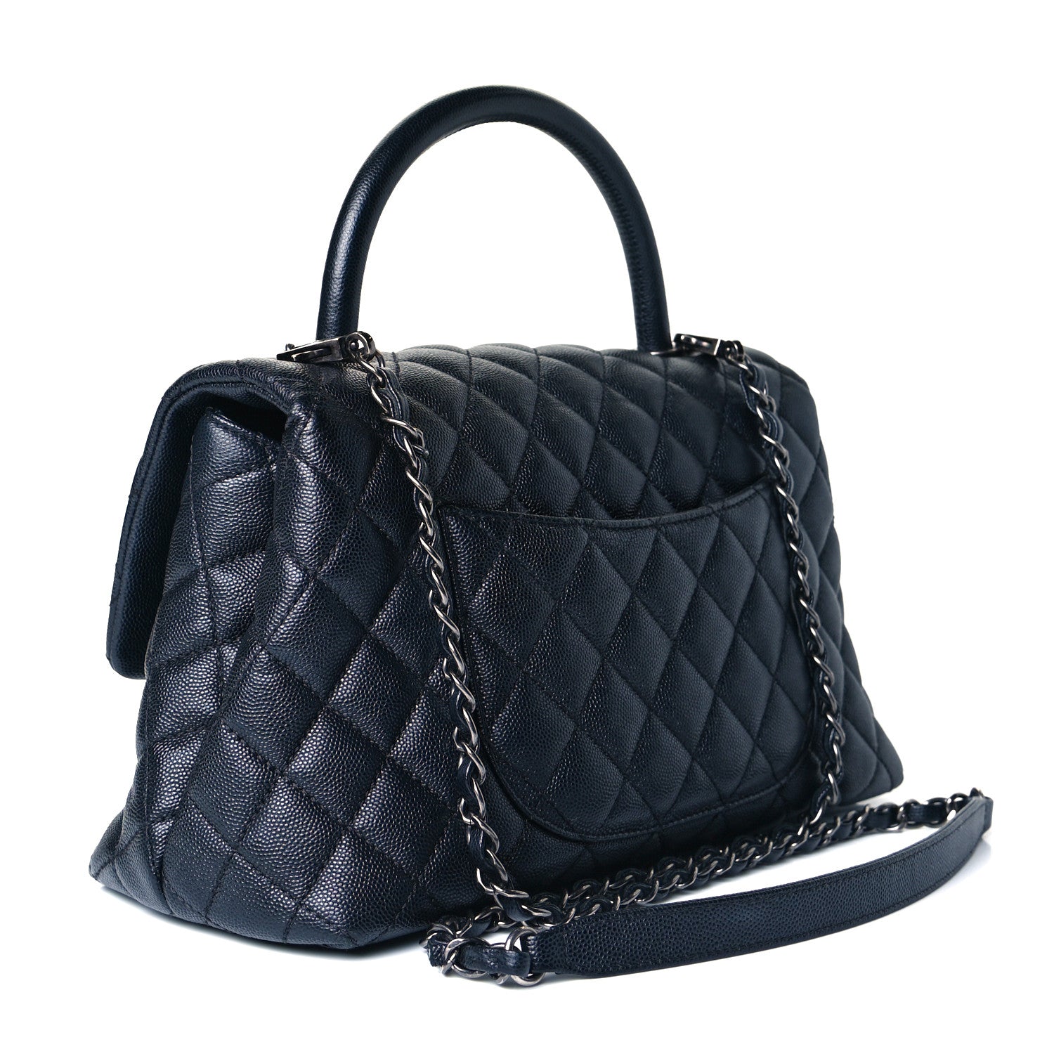 Chanel Caviar Quilted Small Coco Handle Flap Black 3 of 8