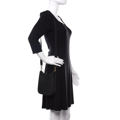 Hermes Taurillon Clemence Evelyne TPM Black 2 of 11