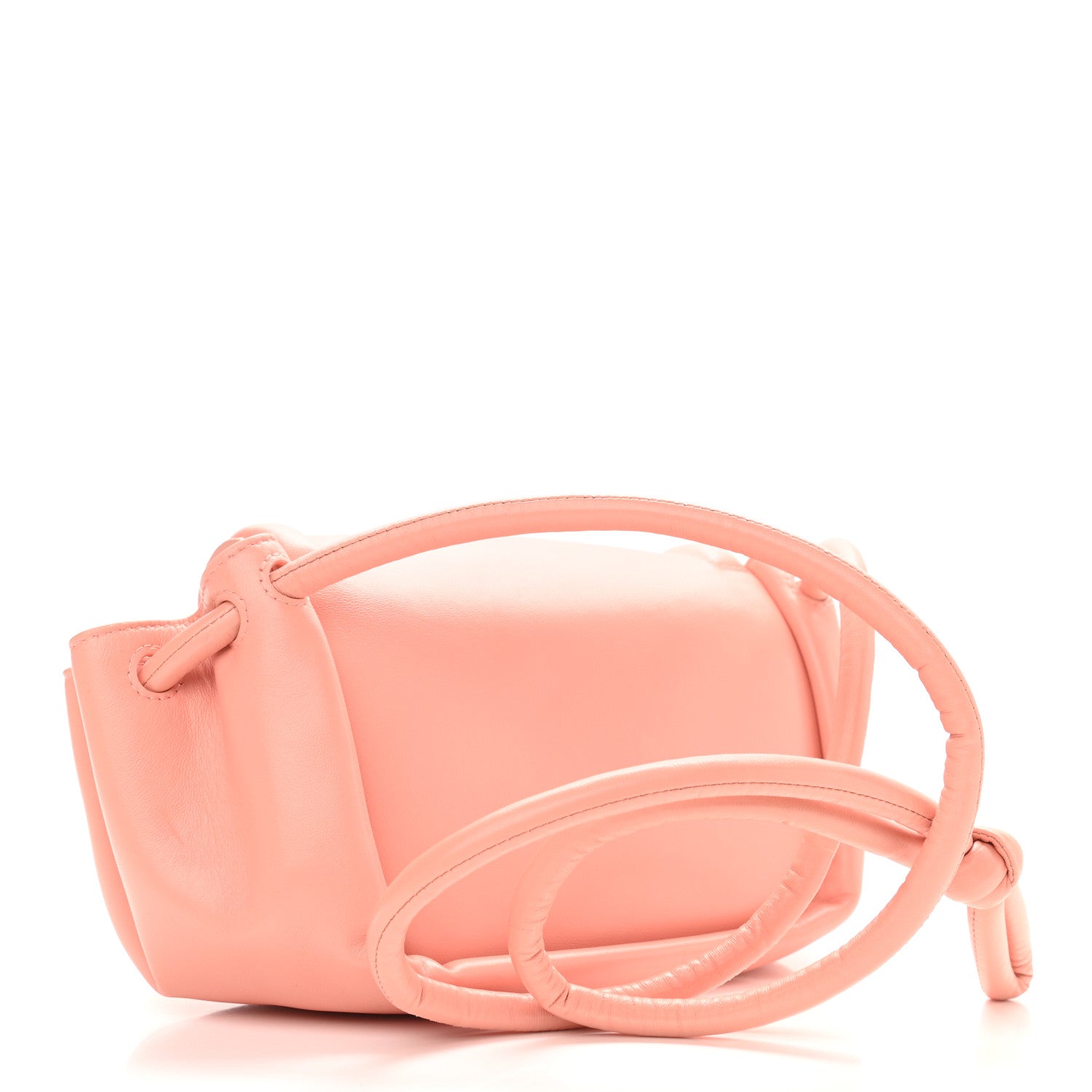 Bottega Veneta Lambskin Small Beak Triangle Flap Shoulder Bag Peachy Silver 3 of 8