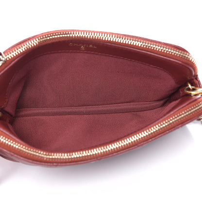 Chanel Iridescent Caviar Quilted Small Clutch With Chain Red 6 of 13