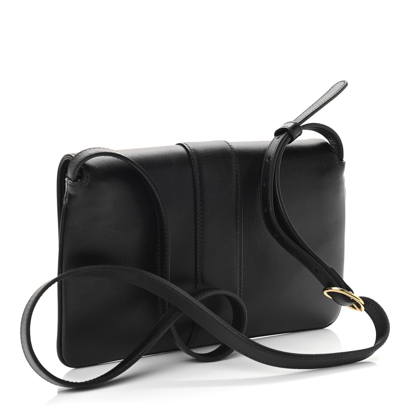 Vitello Palmellato Lux Small Arli Flap Shoulder Bag Black