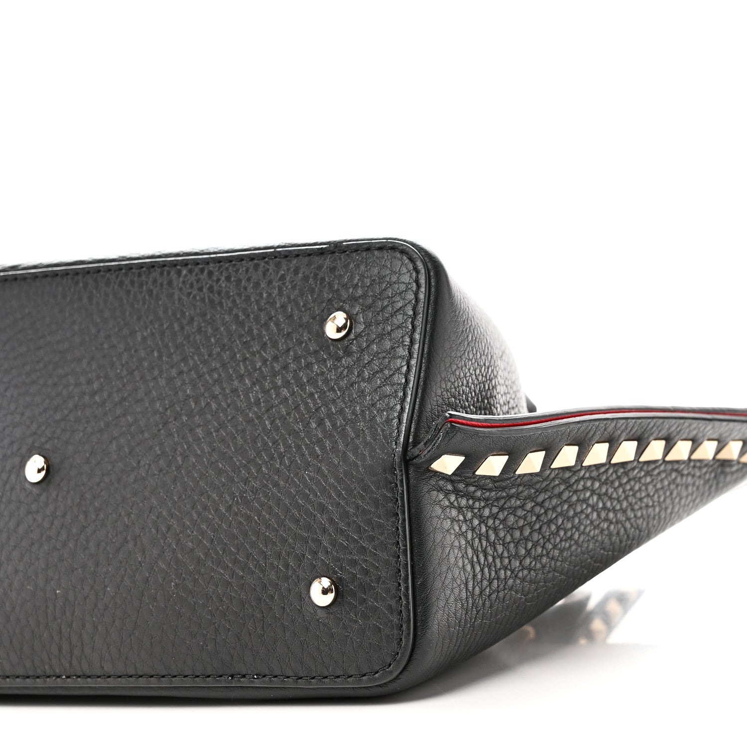 Valentino Garavani Pebbled Calfskin Small Rockstud Crossbody Tote Black 9 of 9