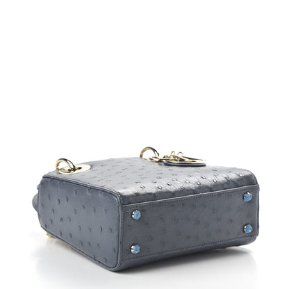 Christian Dior Ostrich Mini Lady Dior Dark Grey 4 of 9