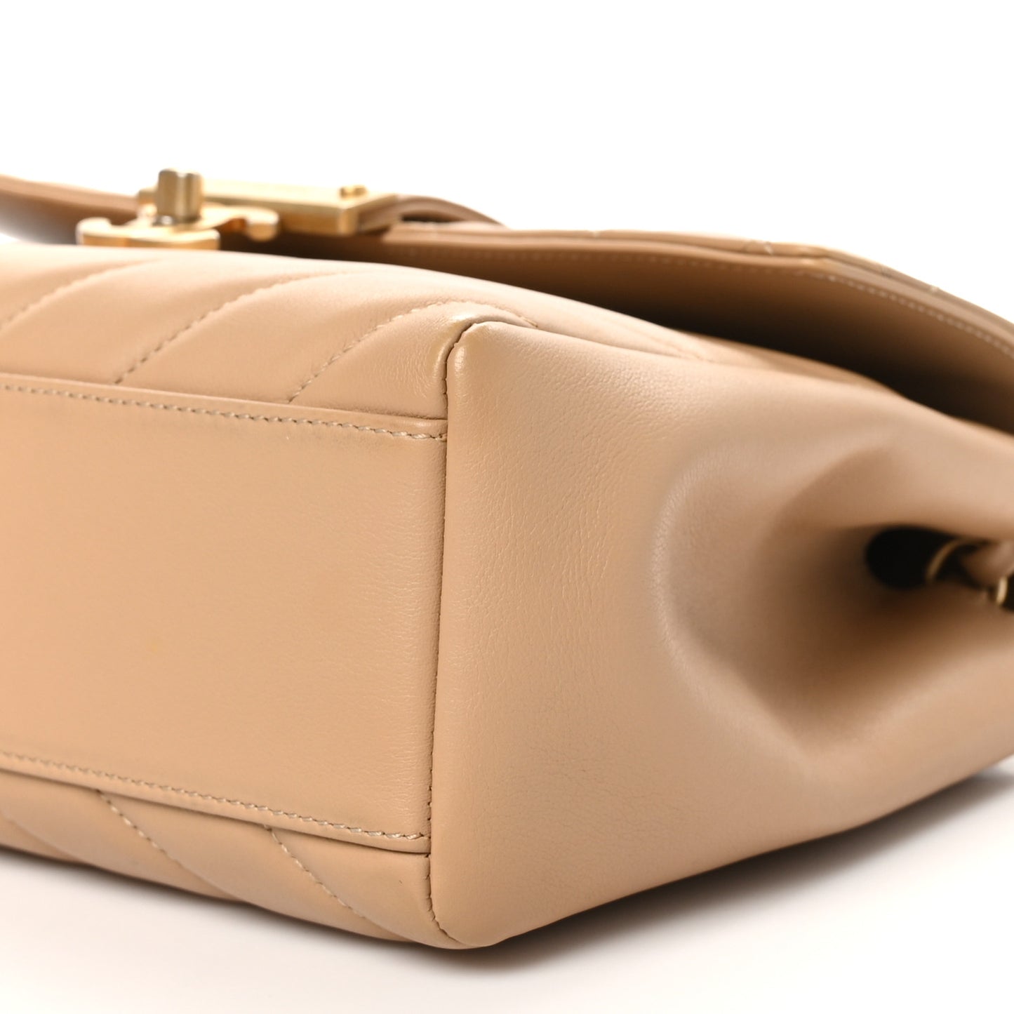 Calfskin Quilted Chevron In The City Bag Beige