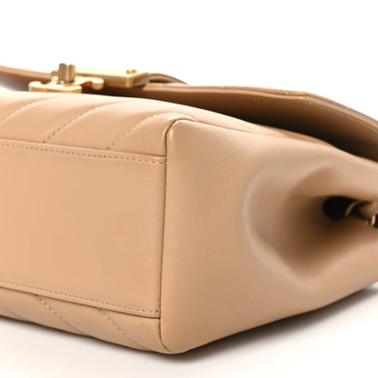 Chanel Calfskin Quilted Chevron In The City Bag Beige 10 of 10