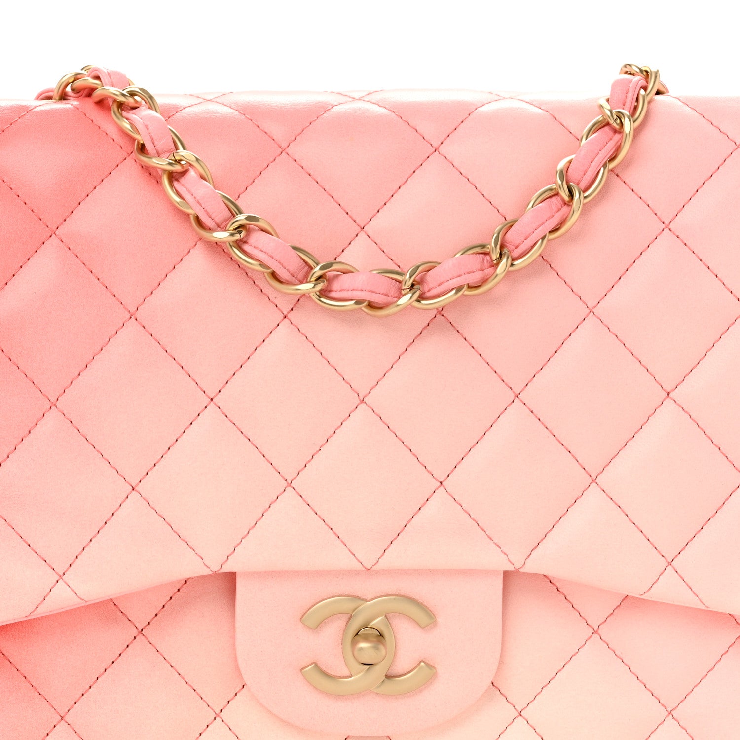 Chanel Lambskin Degrade Quilted Maxi Single Flap Pink 8 of 12