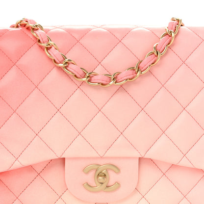 Chanel Lambskin Degrade Quilted Maxi Single Flap Pink 8 of 12