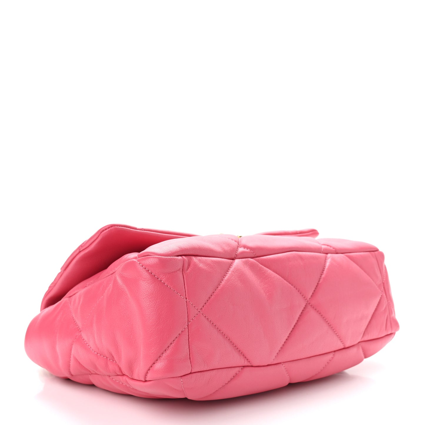 Goatskin Quilted Large Chanel 19 Flap Dark Pink