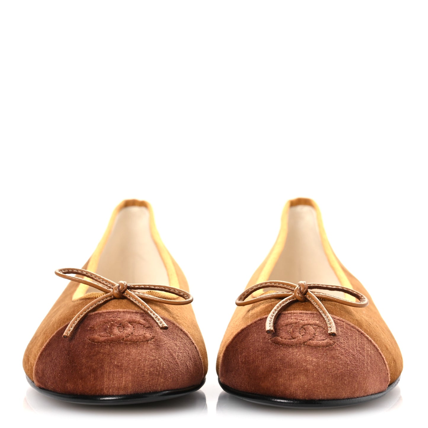 Velvet Cap Toe CC Ballerina Flats 39.5 Brown Light Brown