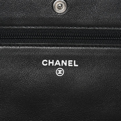 Chanel Patent Quilted Wallet On Chain WOC Black 6 of 13