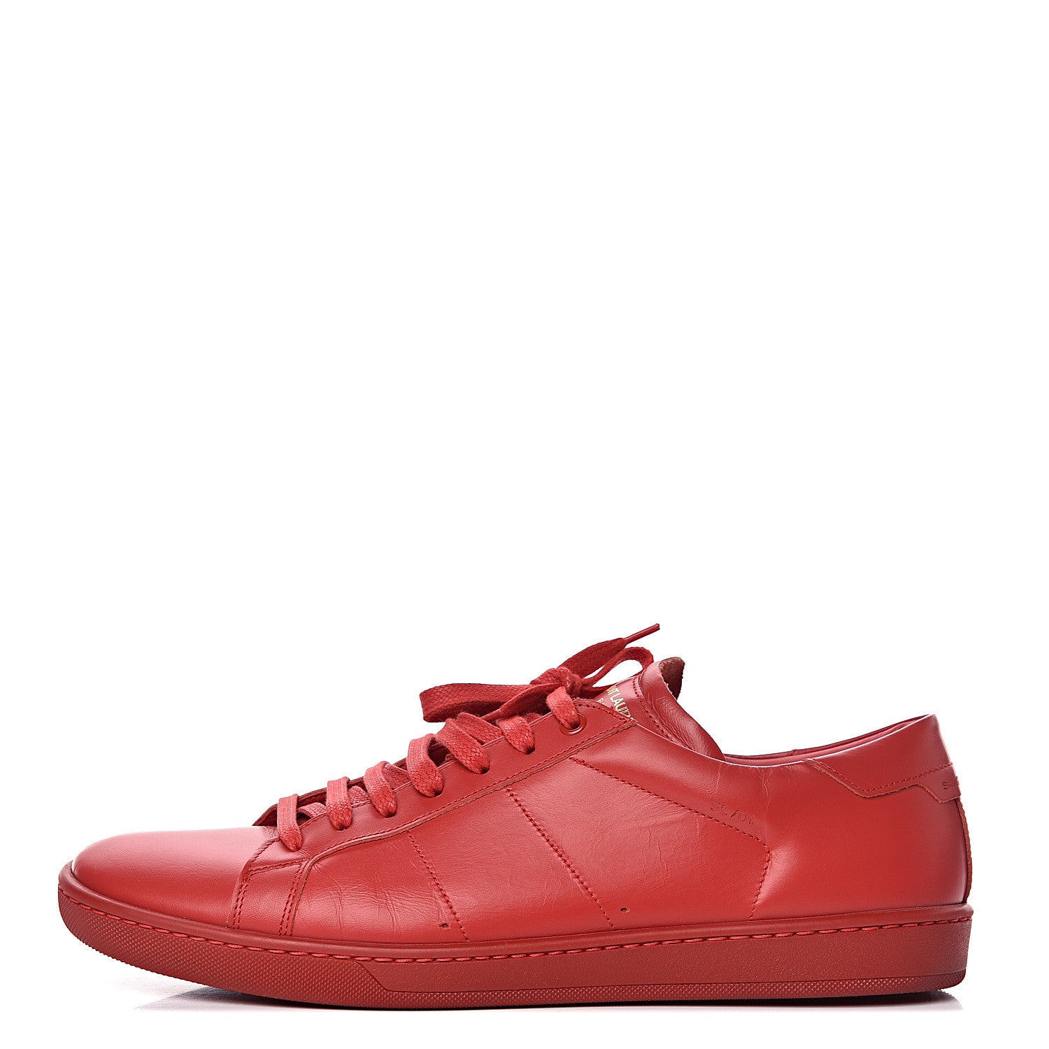 Saint Laurent Calfskin Mens Alpha Sneakers 43 New Red 1 of 10