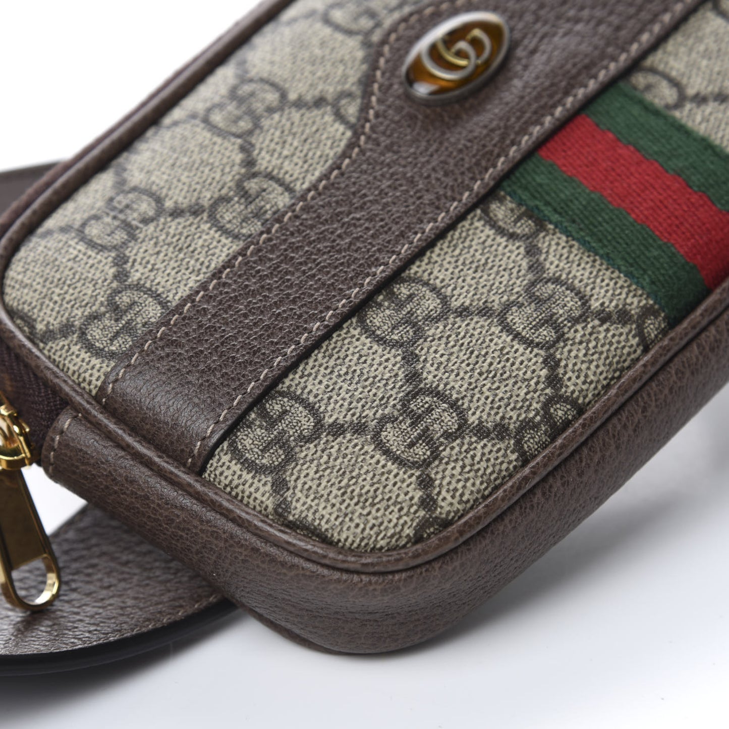 GG Supreme Monogram Ophidia Belted iPhone Case 75 30 Dark Brown