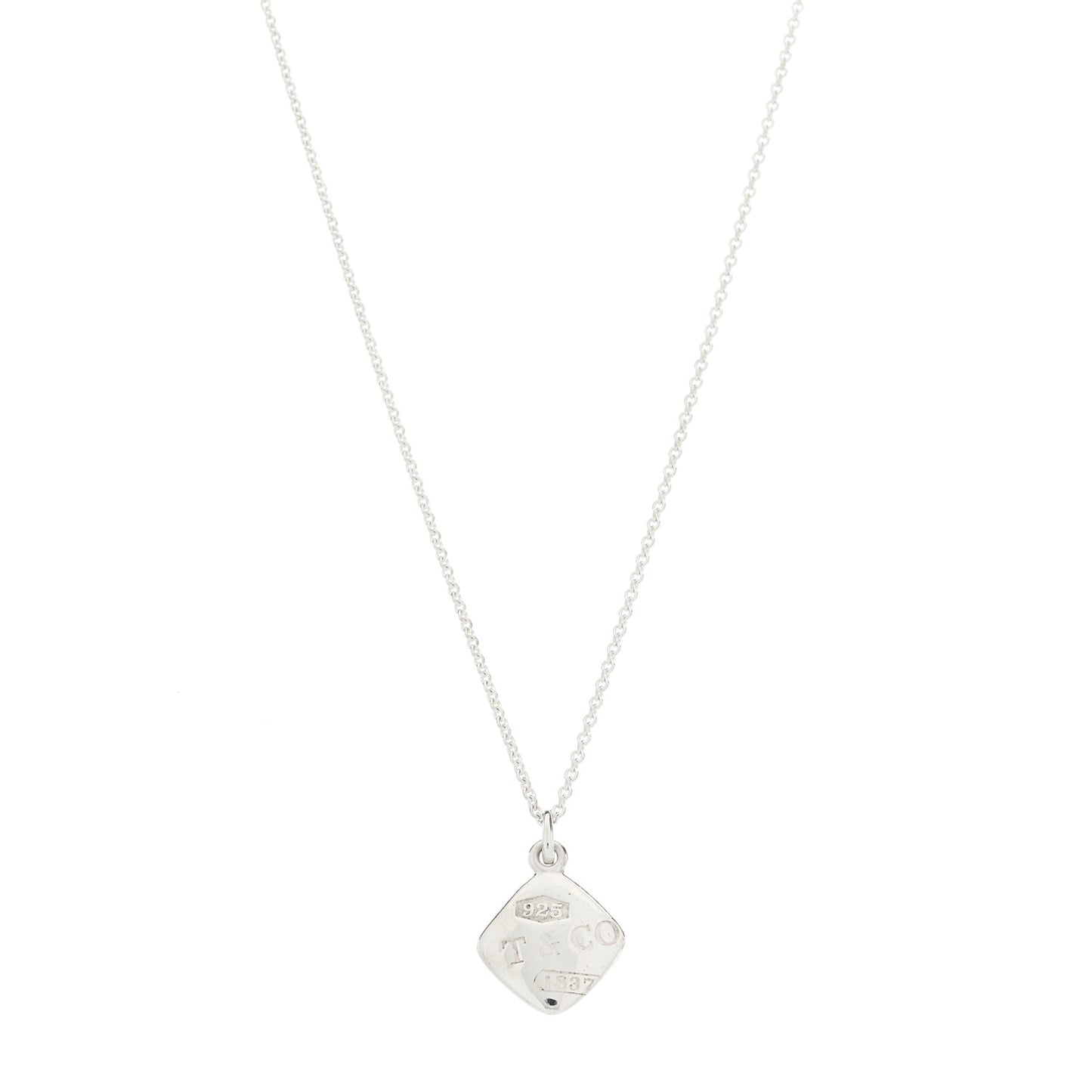Sterling Silver 1837 Square Pendant Necklace