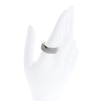 David Yurman Sterling Silver 10mm Chevron Band Ring 61 9.75 2 of 8