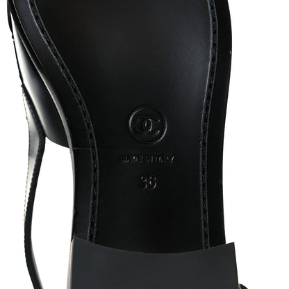 Chanel Calfskin Crystal Slingback Loafers 36 Black 8 of 9