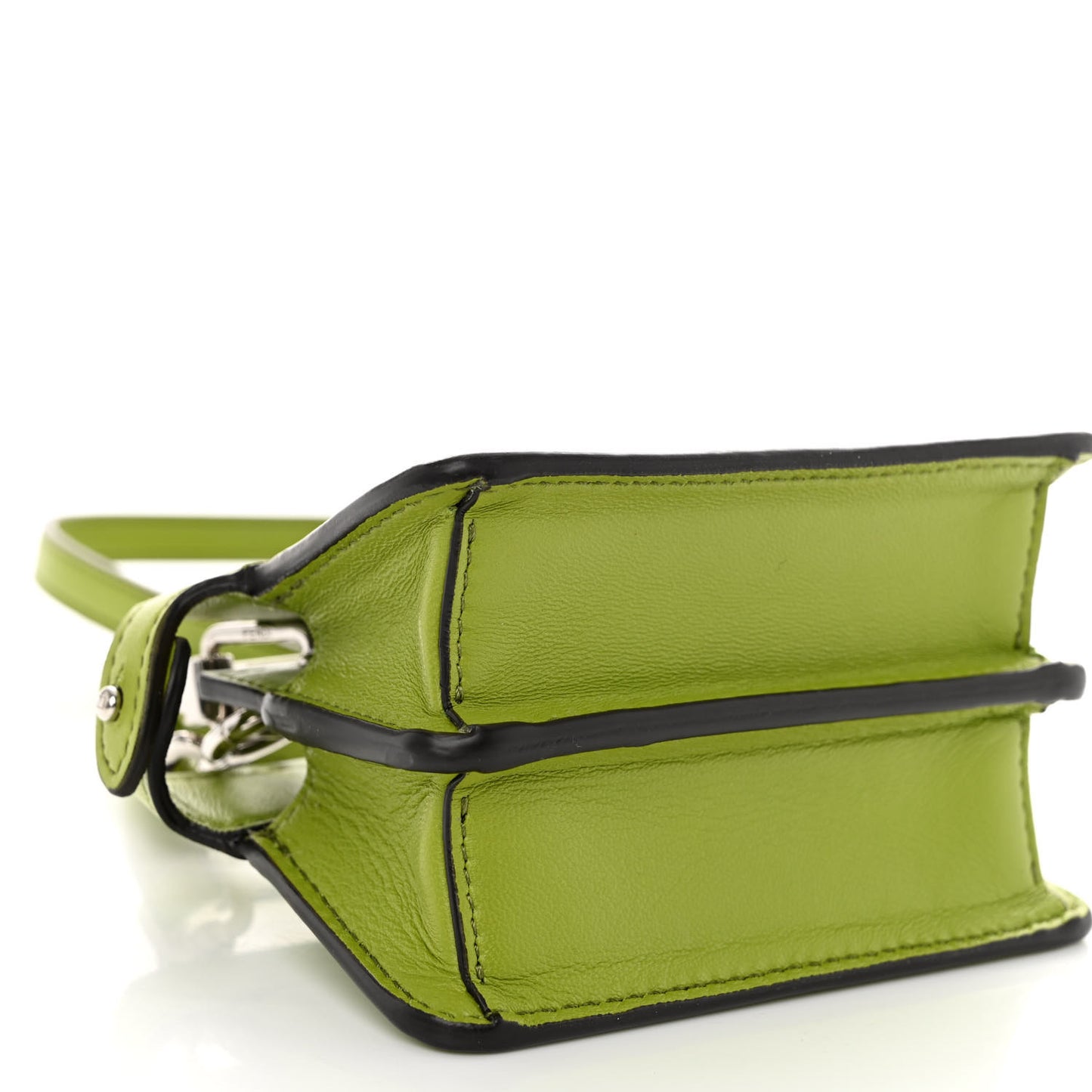 Shiny Nappa Nano Peekaboo Maxi Handle Satchel Wasabi