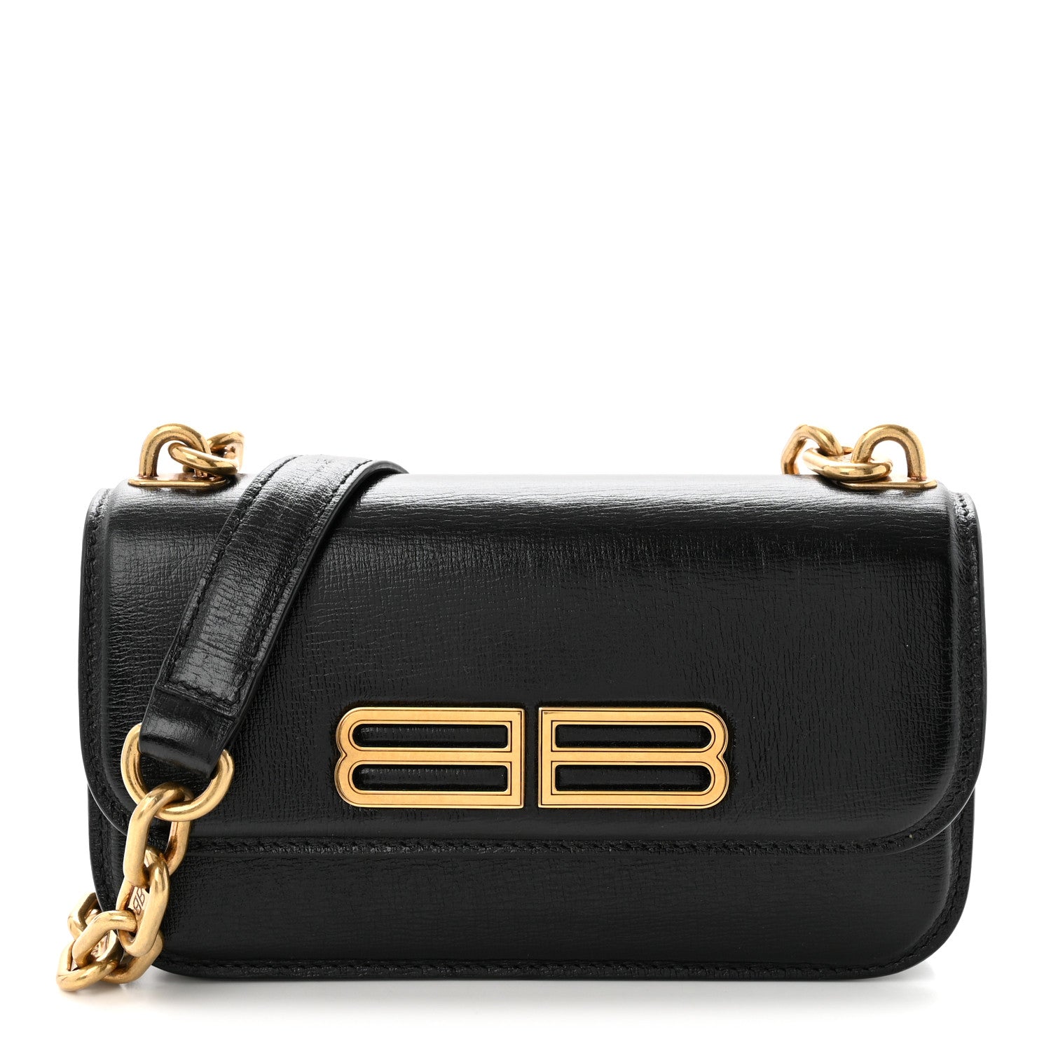 Balenciaga Calfskin Stripe Embossed Gossip Chain Bag XS Black 1 of 9