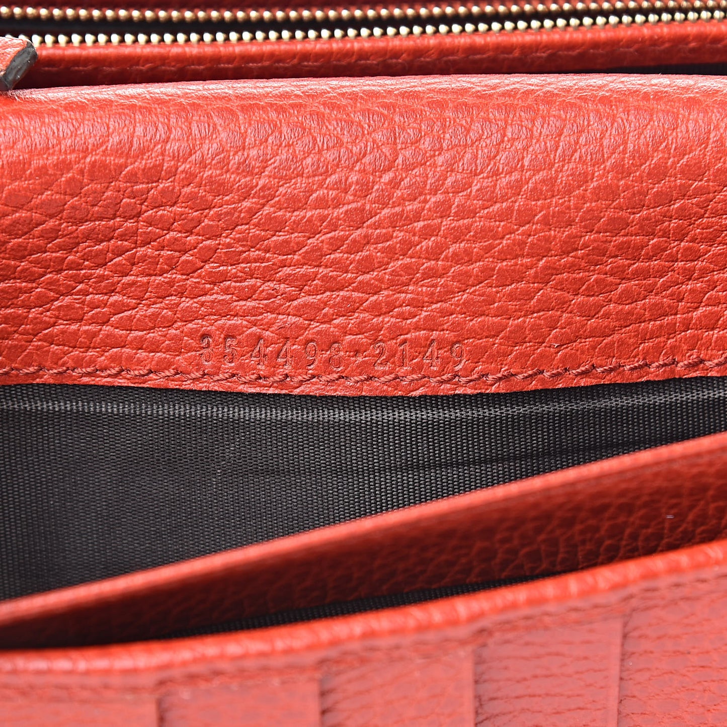 Pebbled Calfskin Continental Wallet Red