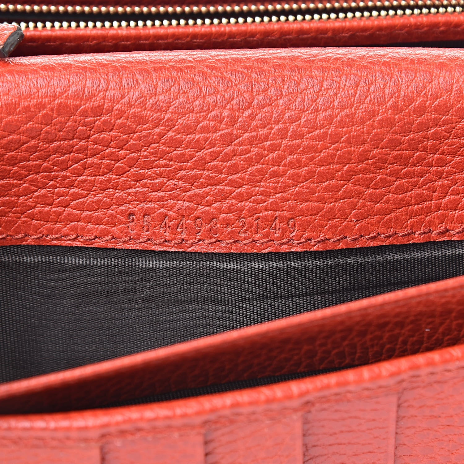 Gucci Pebbled Calfskin Continental Wallet Red 7 of 16