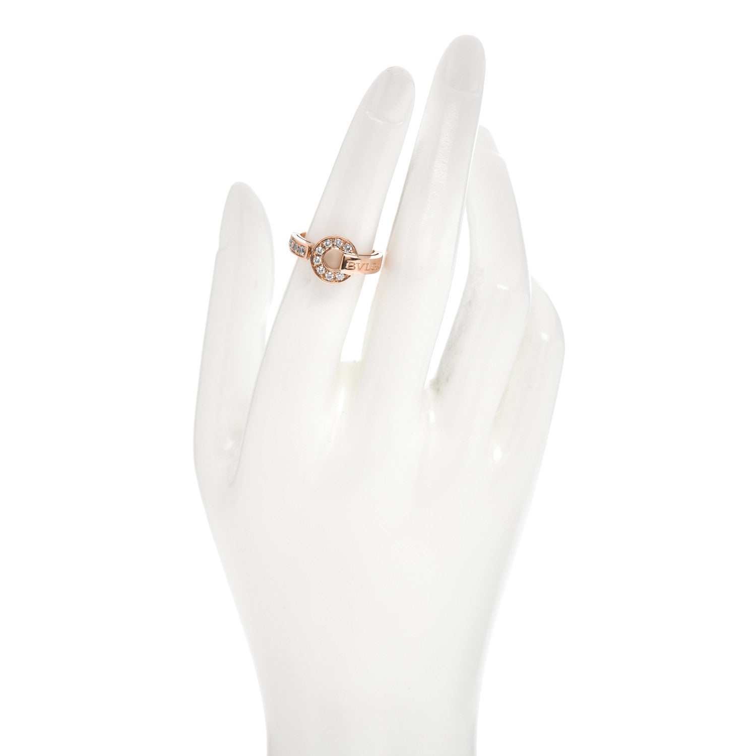 Bulgari 18K Rose Gold Diamond BVLGARI BVLGARI Ring 51 5.75 2 of 5