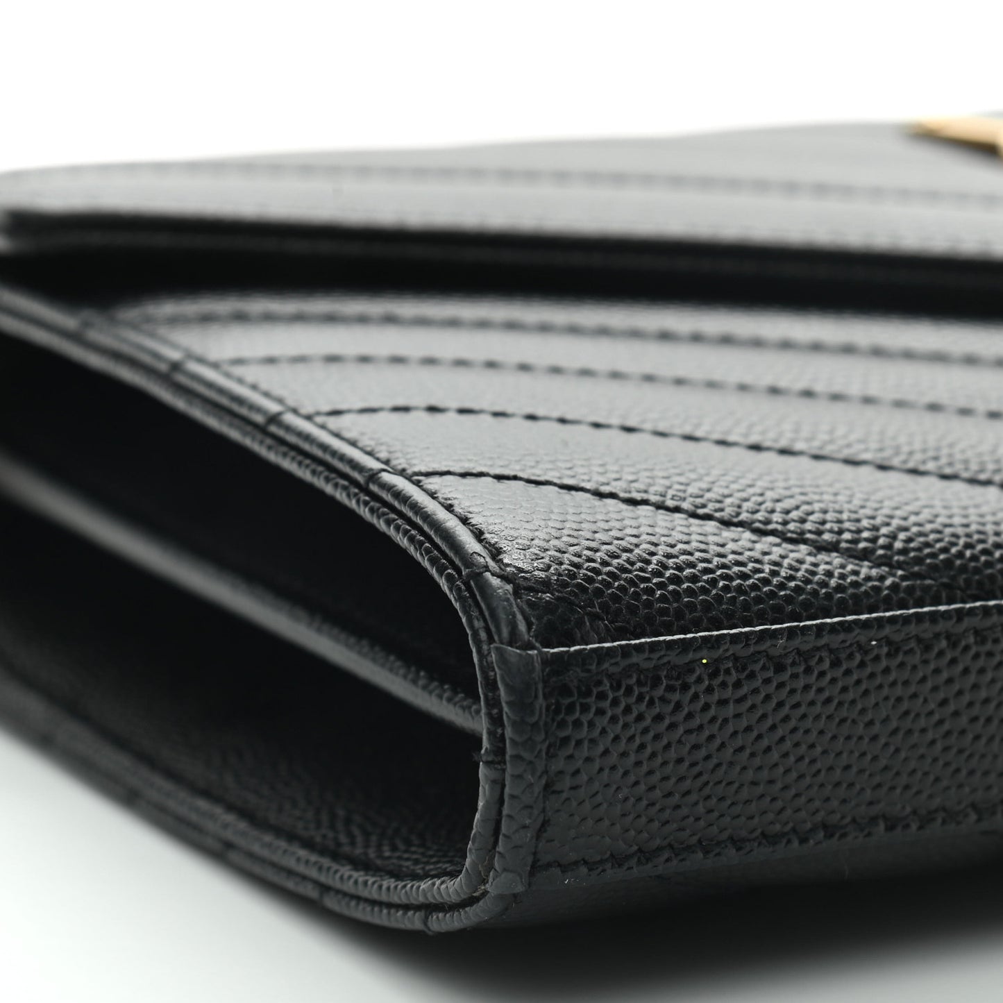Grain De Poudre Matelasse Chevron Monogram Chain Wallet Black