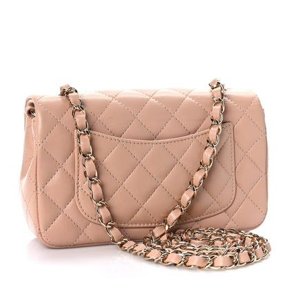 Chanel Lambskin Quilted Mini Rectangular Flap Dark Beige 3 of 12