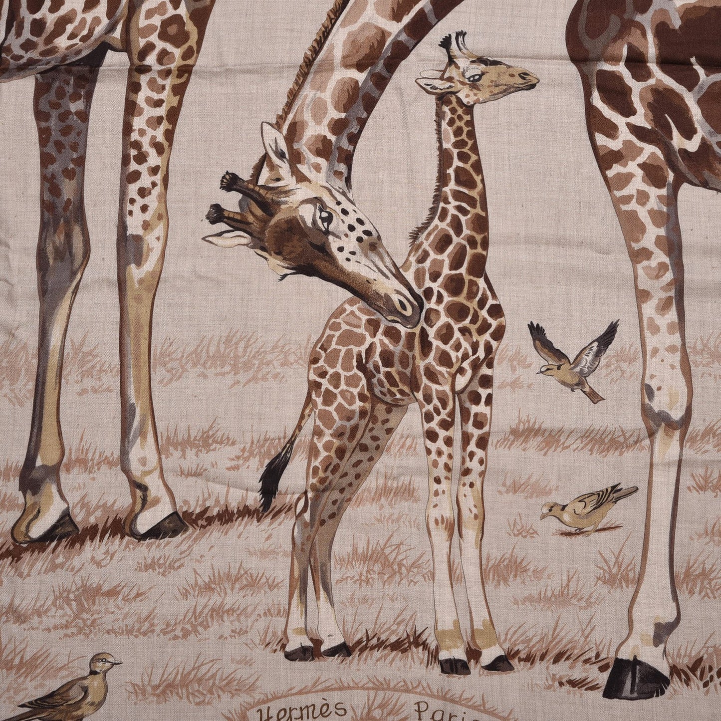 Cashmere Silk Les Girafes Shawl 140