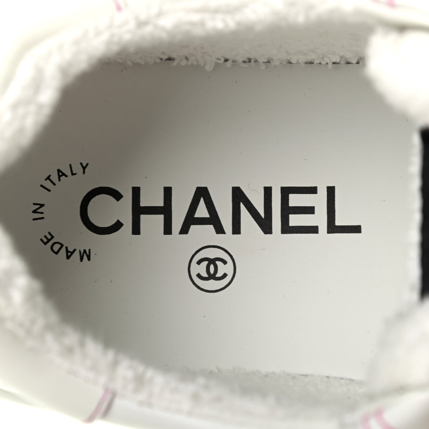 Calfskin Womens Logo Sneakers 37.5 White Pink