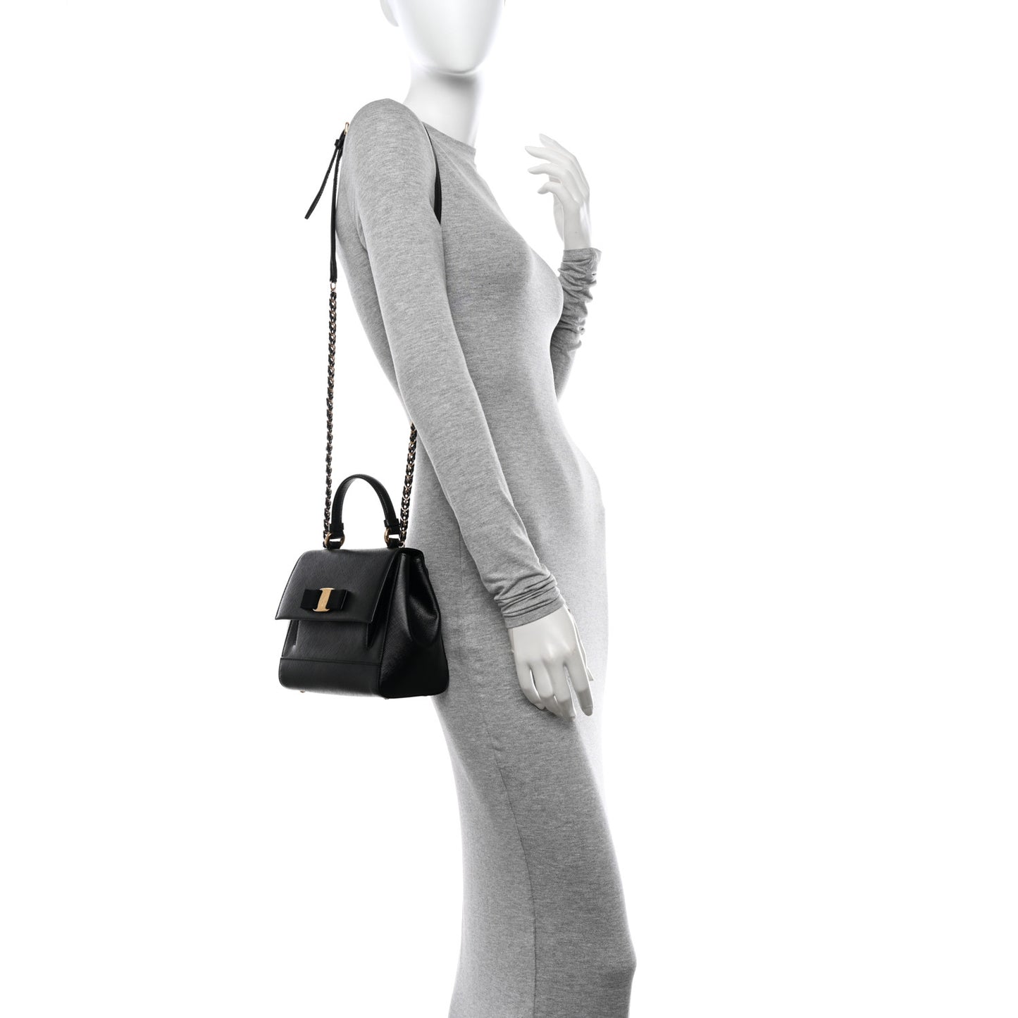 Saffiano Carrie Shoulder Bag Black