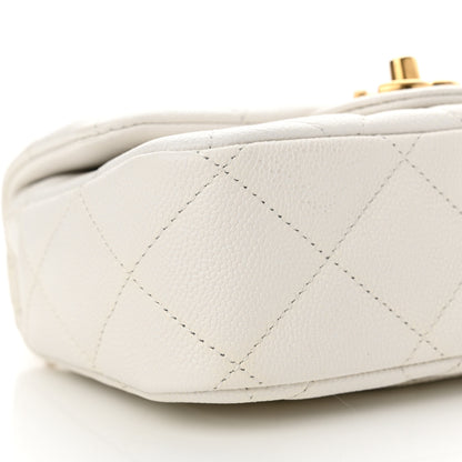Chanel Caviar Quilted Mini Sweetheart Flap White 9 of 12