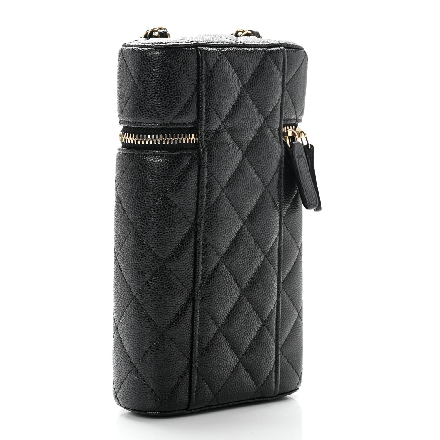 Chanel Caviar Quilted Phone Holder With Chain Black 2 of 6