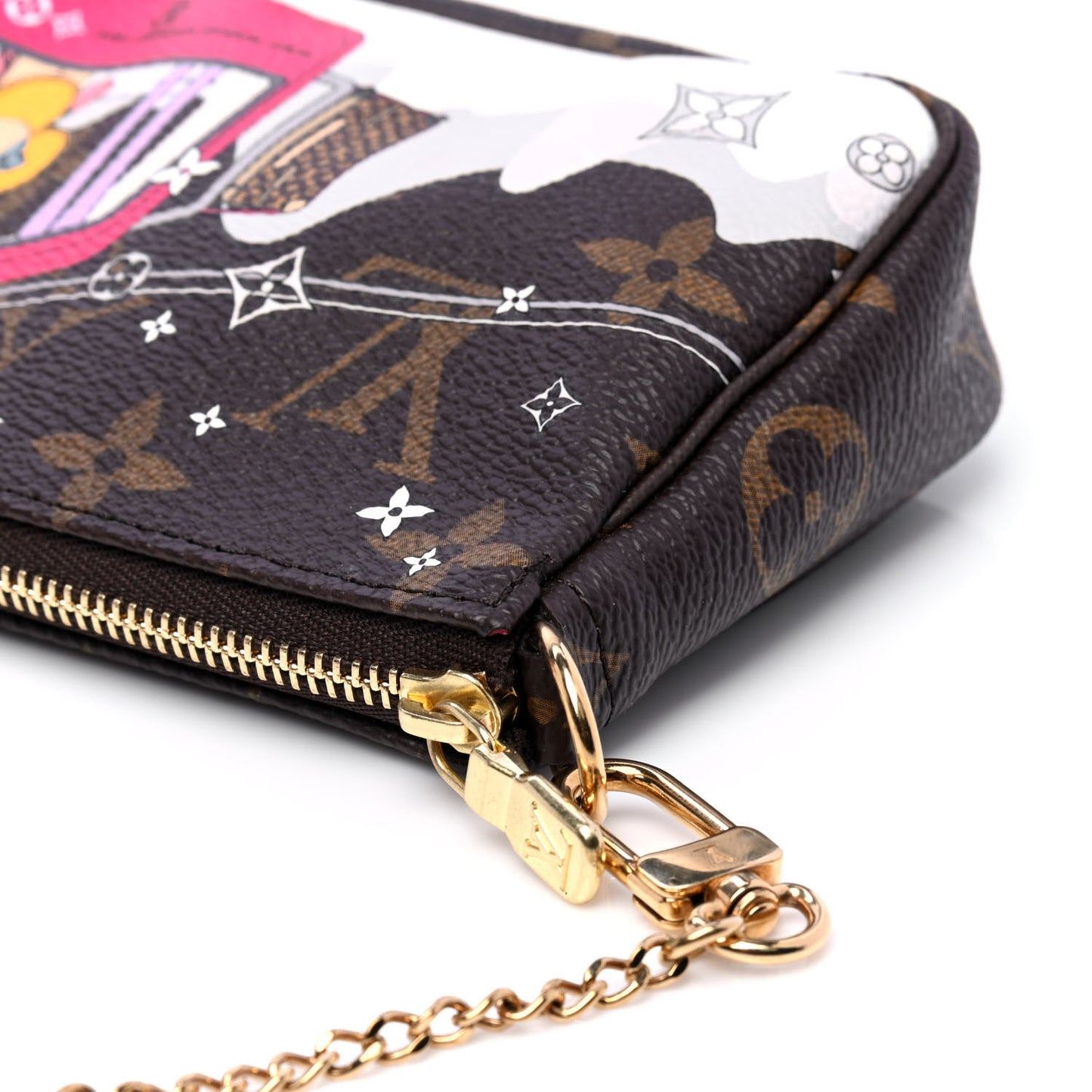 Monogram 2019 Christmas Animation Mini Courchevel Pochette Accessories Fuchsia