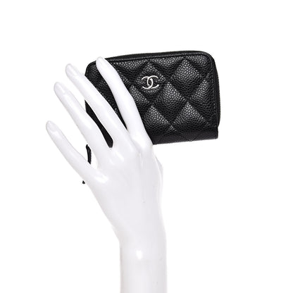 Chanel Caviar Quilted Zip Coin Purse Black 2 of 8