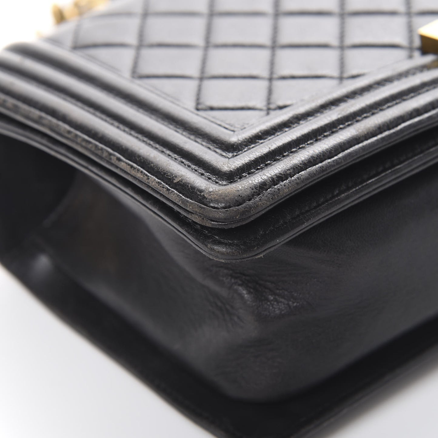 Calfskin Quilted Medium Boy Flap Black